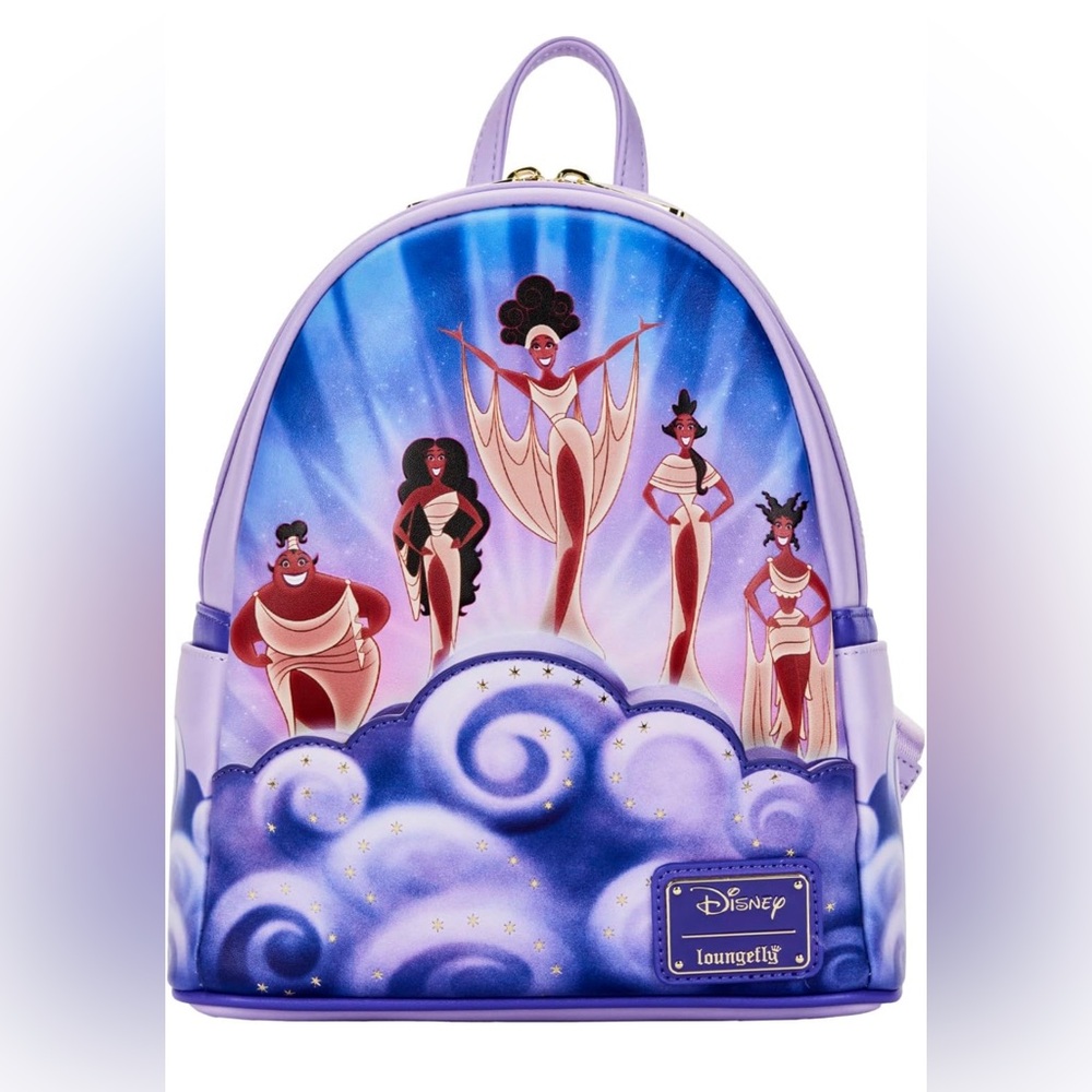 Loungefly DISNEY HERCULES MUSES CLOUDS MINI BACKPACK. New with tag and bag